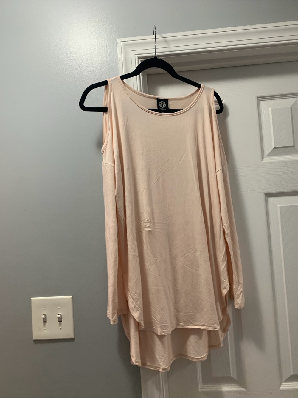 Boubeau Cold-Shoulder Blush Pink Tunic Top